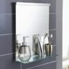 B&M Premium Bathroom Mirror With Shelf 2 B&M Premium Bathroom Mirror With Shelf -General Home Store 330855 mirror with glass