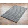 Grid Faux Fur Rug 100 X 150cm - Grey -General Home Store 367882 367883 grey sculptured grid faux fur rug