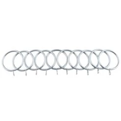 B&M Metal Curtain Rings 10pk - Shiny Nickle -General Home Store 369328 metal curtain rings rings shiny nickle 3