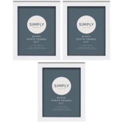 Simply Everyday 5 X 7" Block Frames 3pk - White