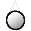 B&M Fringe Round Hanging Mirror - Black -General Home Store 370649 hanging circle mirror