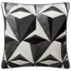 Jenson Geo Velvet Cushion - Grey -General Home Store 373032 jenson geo velvet cushion black