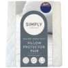 Simply Anti-Bacterial Quilted Pillow Protectors 2pk -General Home Store 375783 simply everyday quilted super soft pillow protector pair