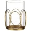 B&M Glass Candle Holder - Gold -General Home Store 376919 candle holder gold