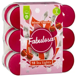 Fabulosa Tea Lights 18pk - Winter Cherries 2 Fabulosa Tea Lights 18pk - Winter Cherries -General Home Store 377619 18pk tea lights winter cherries 2