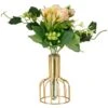 B&M Pink Flowers In Wire Planter -General Home Store 380173 pink flowers in wire planter
