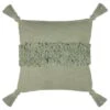 B&M Indigo Tufted Stripe Cushion With Tassels - Sage -General Home Store 380494 indigo tufted stripe cushion with tassels sage