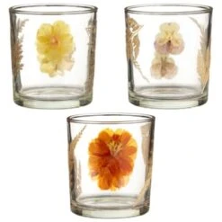 B&M Dried Flowers Tealight Holder - Orange -General Home Store 380589 dried flowers tealight holder group