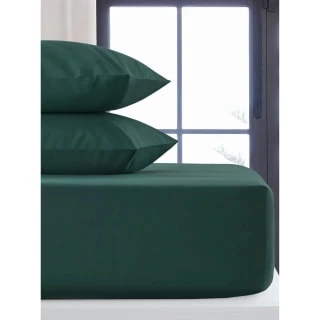 Silentnight Dark Green Pillowcase Pair 3 Silentnight Dark Green Pillowcase Pair