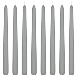 Tapered Candles 8pk - Grey -General Home Store 387716 8pk tapered candles grey 2