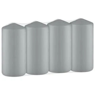 Grey Pillar Candles 4pk 1 Grey Pillar Candles 4pk -General Home Store 387750 4 pack grey pillar candles 2
