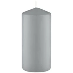Grey Pillar Candles 4pk -General Home Store 387750 4 pack grey pillar candles