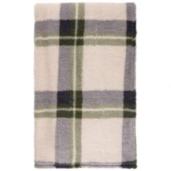 Simply Everyday Check Sherpa Throw - Green -General Home Store 388700 green check sherpa throw 2