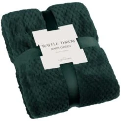 B&M Waffle Throw - Dark Green