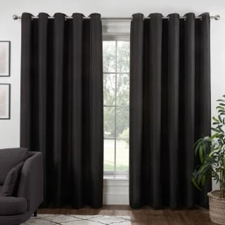 B&M Colorado Hopsack Fully Lined Black Eyelet Curtains 90 X 90" 3 B&M Colorado Hopsack Fully Lined Black Eyelet Curtains 90 X 90"