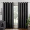 B&M Colorado Hopsack Fully Lined Charcoal Eyelet Curtains 46 X 54" -General Home Store 388905 388906 388907 388908 388909 colorado eyelet curtain charcoal 2