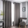 B&M Oxford Grey Black Out Curtains With Eyelets 46 X 54" -General Home Store 388918 388919 388920 388921 oxford grey black out curtain with eyelets 1