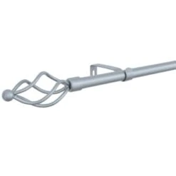 B&M Small Silver Twist Curtain Pole 122-213cm