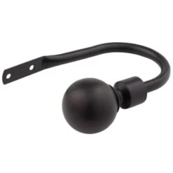 B&M Matt Black Orb Curtain Hold Backs 2pk