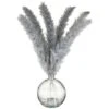 B&M Grey Pampas In Glass Vase -General Home Store 392627 grey pampas in glass vase