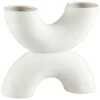 B&M Sculptural Ornament 2 B&M Sculptural Ornament -General Home Store 394364 stone double candle holder white