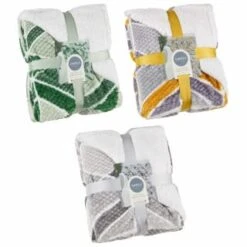 B&M Simply Geo Waffle Throw - Grey -General Home Store 394916 394917 394920 simply geo waffle throw group