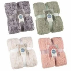 B&M Simply Two Tone Teddy Throw - Natural -General Home Store 394924 394926 394927 394928 simply plain teddy throw group 3