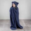 Simply Kids Hooded Sherpa Blanket - Navy -General Home Store 400216 simply kids hooded sherpa blanket navy